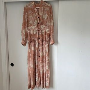 Stunning silk Chloe dress cloudy rose print
